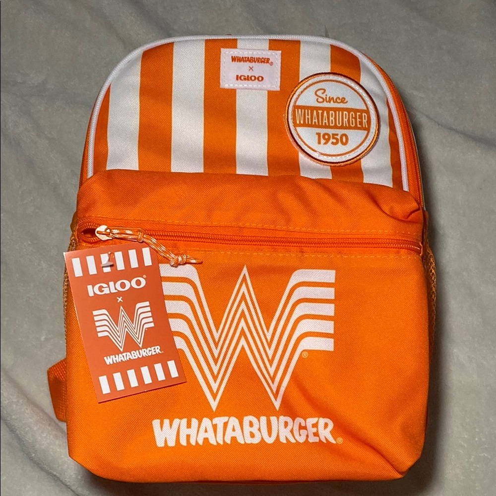 Whataburger x Igloo Orange Striped Backpack